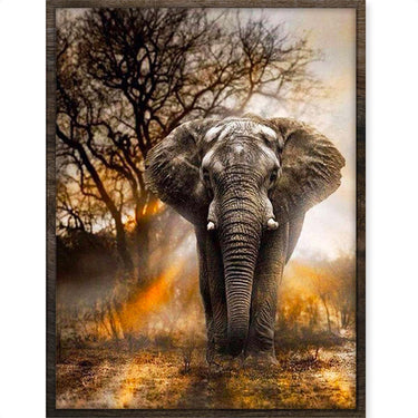 Olifant in Schemer - Diamond Painting - 40x30cm - Rond
